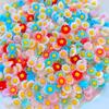 100Pcs New Mini Cute 6mm Flower Series Flat back Resin Cabochons Scrapbooking DIY Jewelry Craft Decoration Accessorie