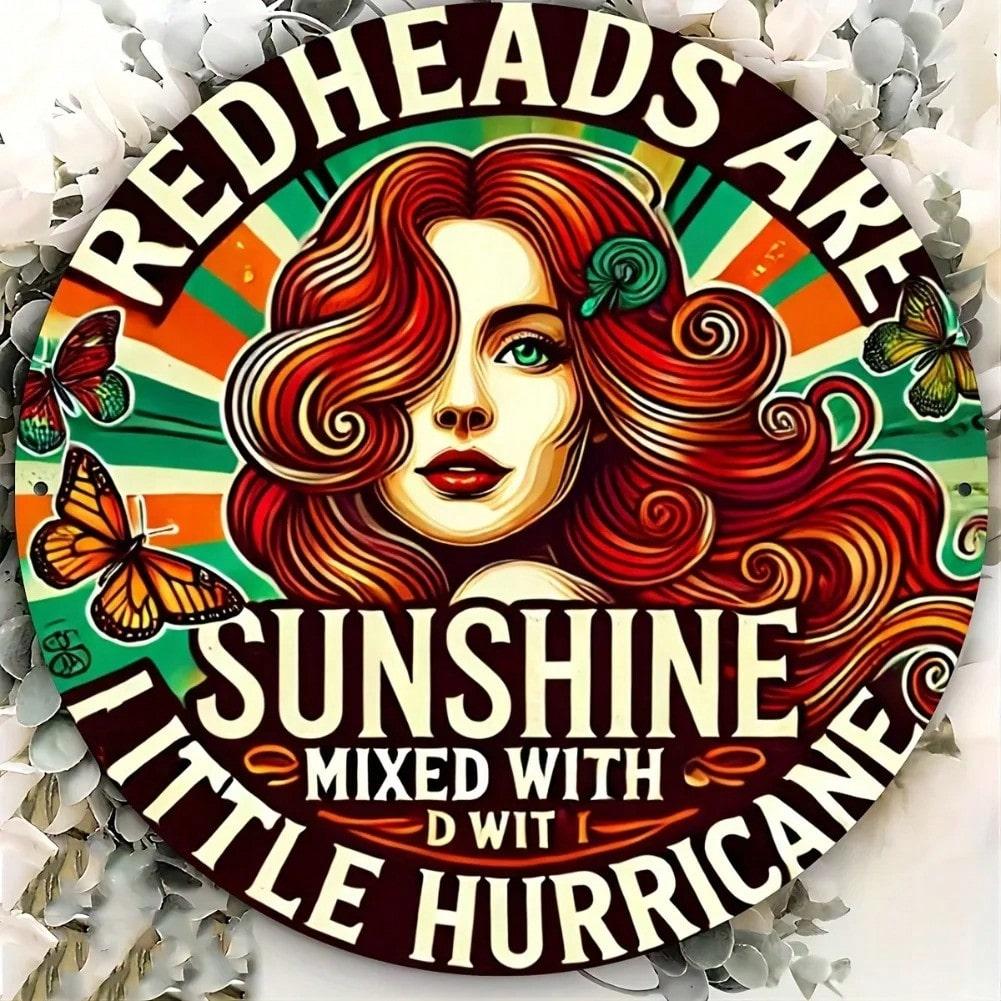 

Aluminum Wall Art Redheads Sunshine Hurricane Abstract Painting Home Decor Kitchen Bathroom Living Room 20x20 різнокольоровий
