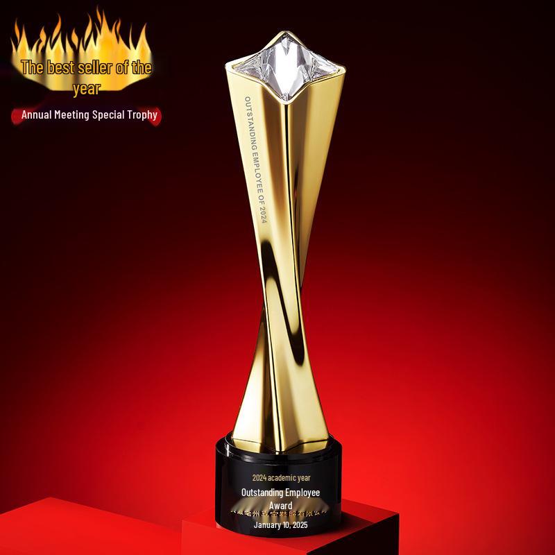 Gold, Silber, Bronze Sternburst Verdrehte Säule Trophäe - Firmen Gedenkpreis