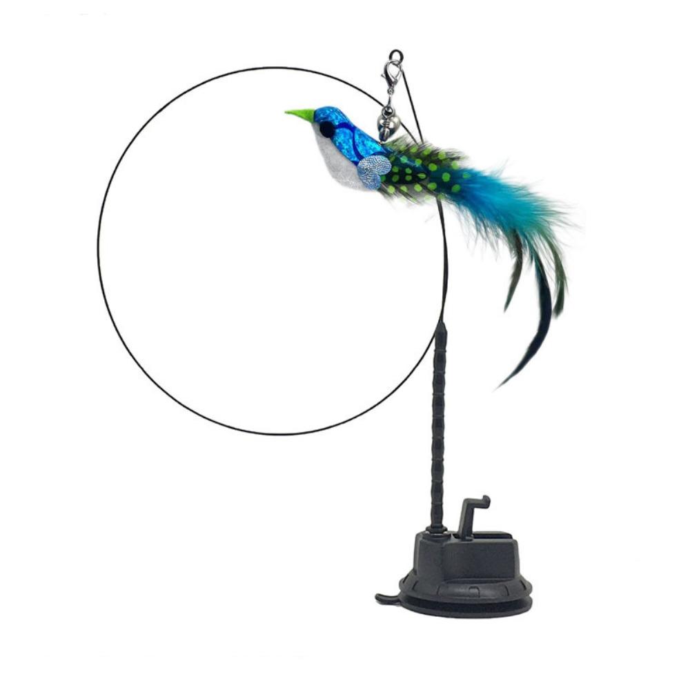 Auto Interactive Cat Toy Wand Detachable Hands-Free Cat Stick Toy with Bell Simulation Bird Interactive Cat Toy Pet Supplies