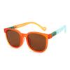 Fashion Silicone Square Sunglasses Contrasting Colours Jelly Colorful Frame Polarized Lens UV400 Boys Girls Age 3-12