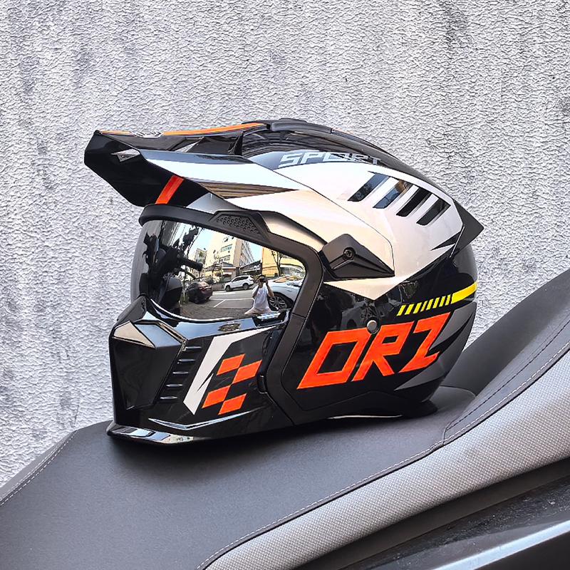 NEW ORZ-GB3 high-quality retro motorcycle helmet modular multifunctional combination full helmet approved personalized warrior M