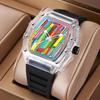 Watch Men High Beauty Sports Fully Automatic Quartz Watch Hollow Graffiti Luminous Calendar Waterproof Male Watches