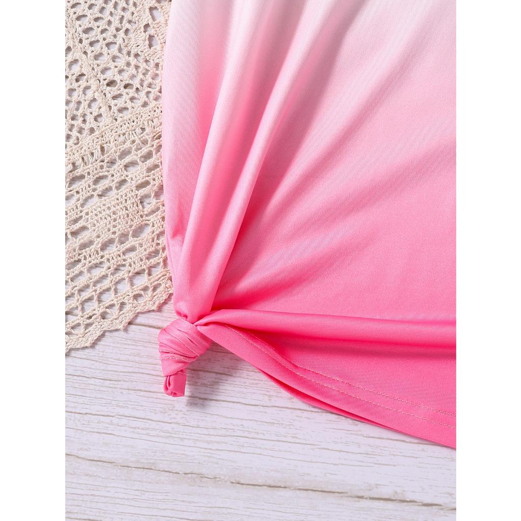 Best-Selling New Style Girls Boys, Simple Fashionable Gradient Letter Printed Shorts Set, Casual Holiday
