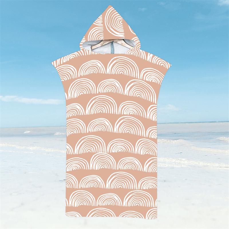 Microfiber Quick-Dry Hooded Beach Poncho Bathrobe for Adults