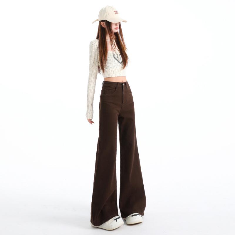 Women s Stretchy High Waist Retro Flare Jeans - Petite, Loose Fit, Nine-Tenths Length M