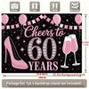 60th Birthday Party Backdrop Polyester Banner Photo Booth Decoration