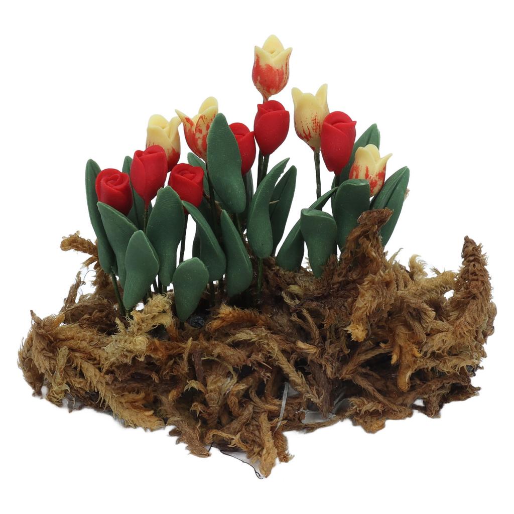 1:12 DIY Simulation Dollhouse Flowers Miniature Dollhouse Moss Lawn Garden Scene Decoration