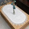 Beschermende Tafel Runner Ovaal Kant Runner, Vintage Doily, Retro Glad Stof Bloemen Placemat voor Koffie Eetkamer Decor Hoge Dichtheid Geweven