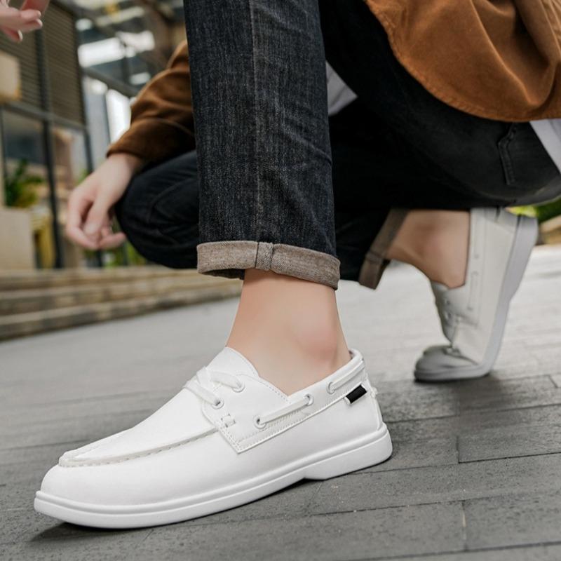 Fashion Non Slip Men Casual Leather Shoes Loafers 2025 New Round-toe Comfortable Flats Driving Shoes Vintage Shoes for Men Zapatos 39-46