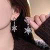 Chic Silver Needle Zircon Snowflake Earrings - Luxurious, Elegant, and Versatile Ear Studs