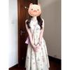Early Spring Floral Plant Print Vest Dress Women's Gentle Wind Temperament Thin Holiday Dress