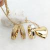 24 Carat Gold Plated Rings Jewelry Pendant Necklace Girls Wedding Engagement Bridal Sets Couples 24k Gold Plated Cz Diamond Ring