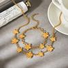 Five Petal Flower Titanium Steel Necklace Women's Bracelet Non Tarnish Elegant High End Versatile Accessory