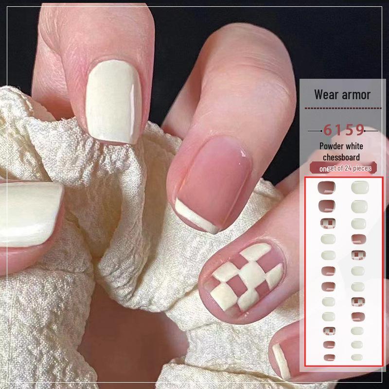Ice-Clear Nude Ballet Nail Art Medium-Length Press-On Tips