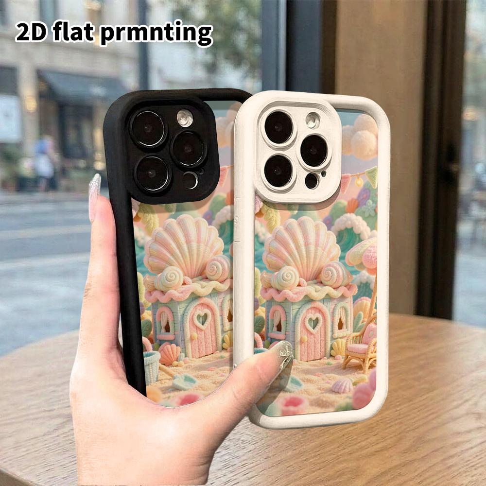 Phone Case: 2D flat, fits iPhone 18, 17, 16, 15, 14, 13, 12Pro protective case, beach hut, perfect Christmas and Halloween holiday gift