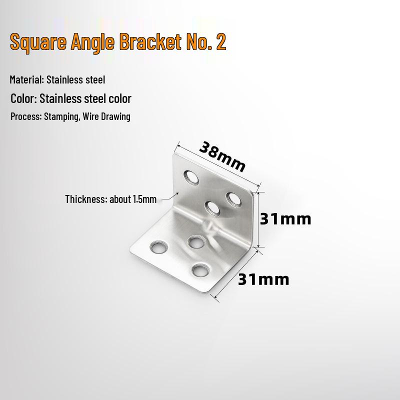 90° Thickened Stainless Steel L-Shaped Support Bracket