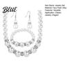 Faux Pearl Earrings 1 Set Jewelry Women Beaded Necklace Bracelet
