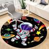 1pc Astronaut Galaxy Office Round Area Rug, Under Office Chairs Bedroom Living Room Home Decor, Room Deco