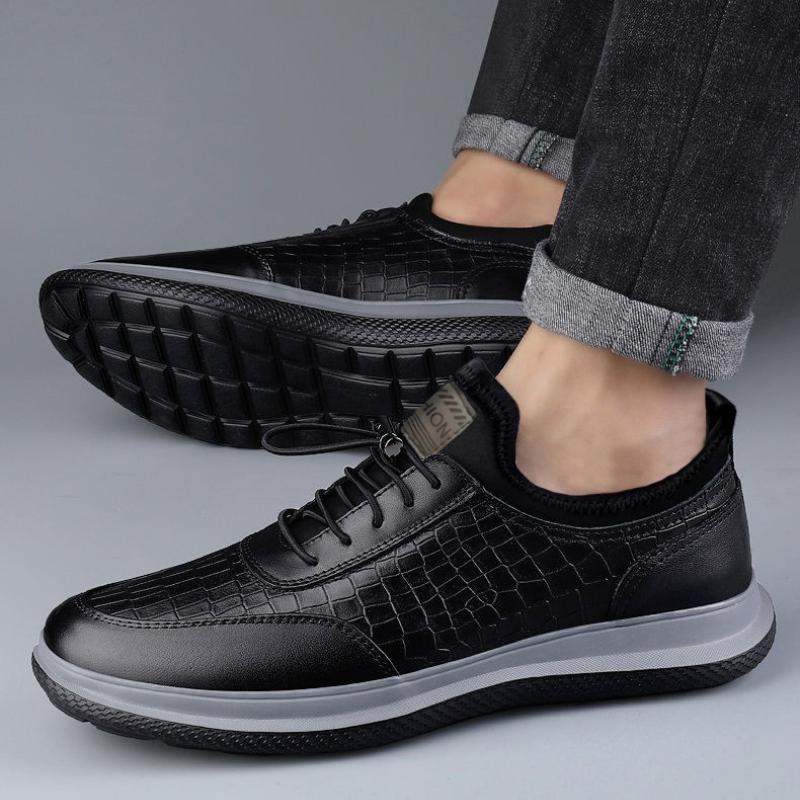Trendy Casual Leather Shoes New Wear Resistant Soft Sole Anti Slip Sports Daily Casual Men's Sneakers