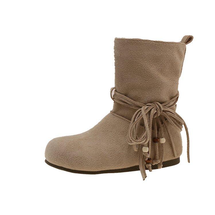 

[Amano] Martin boots women s 2025 new autumn fashion retro foreign style brown thin Boken boots 35