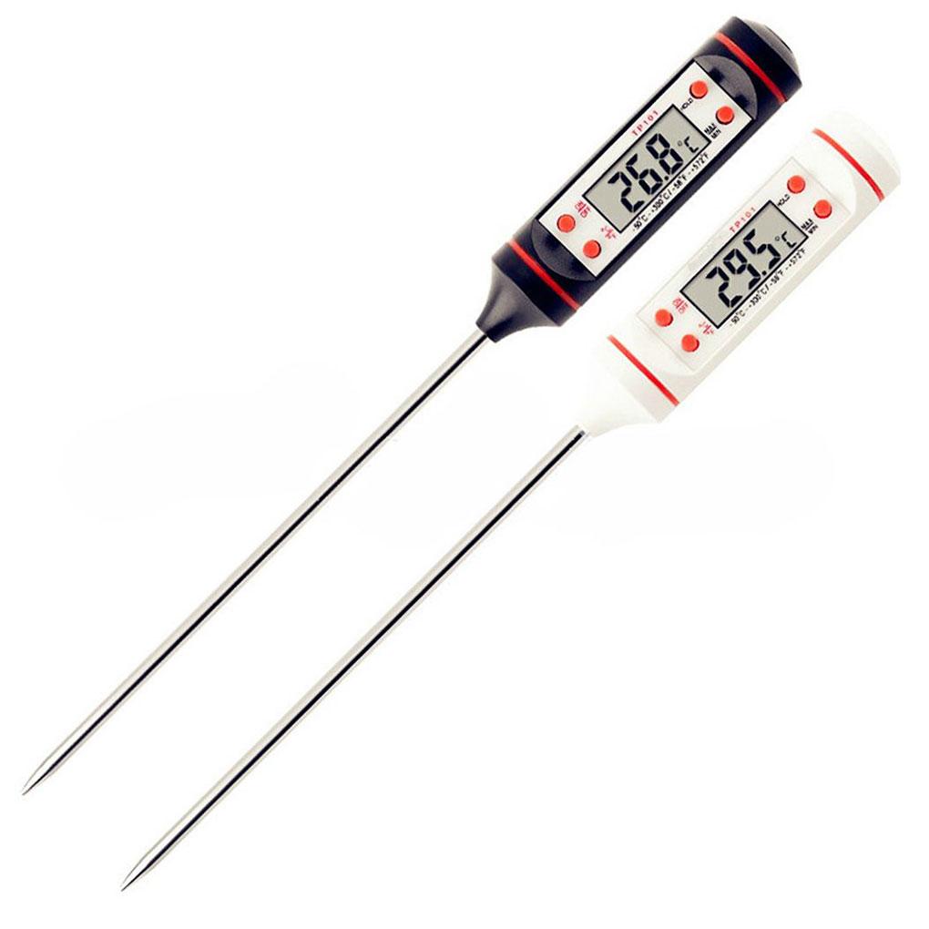 Food Thermometer Household Kitchen Frying Digital Temperature Meter 50-300℃ ℃/℉ Switchable Barbecue Stainless Steel Probe Pen