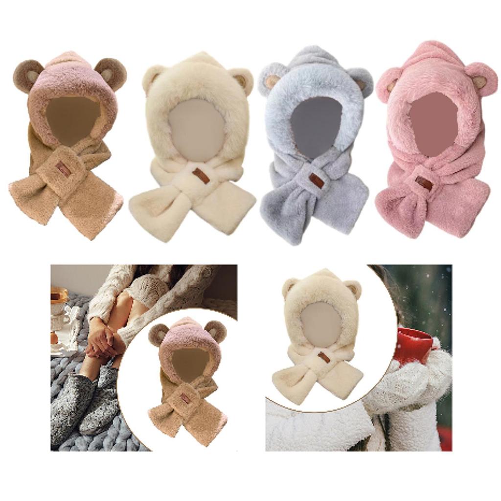 Winter Hat Scarf Set Casual Beanie Comfortable Adorable Plush Animals Hat for Birthday Gift Outdoor Sports Cosplay Parties