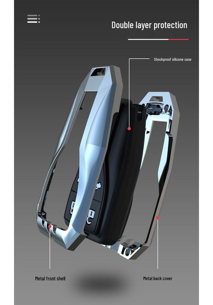 Premium Key Cover and Buckle Shell for 2021 Hongqi HS5/HS7 - Exclusive Men's Car Interior Accessory