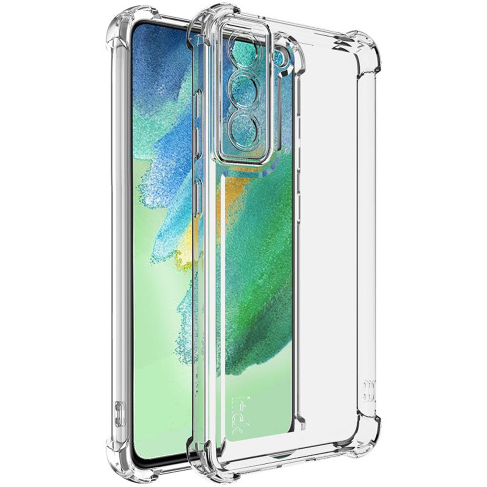 

IMAK UX-4 Series for Samsung Galaxy S21 FE 5G Case Straight Frame Four Corner Shockproof Clear TPU Cover A