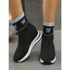 Bottes Chaussettes Tricotées Grande Taille pour Femmes Nouvelle Plateforme Talon Compensé Invisible Légères à Enfiler Automne