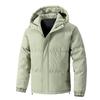 Men's Plus Size Winter Hooded Puffer Jacket - Cotton, Loose, Solid Color, Warm Outerwear