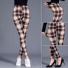Women Sexy Pants Push Up Leggings Fashion Fitness Leggins Plus Size High Waist Trousers Plaid Leggings