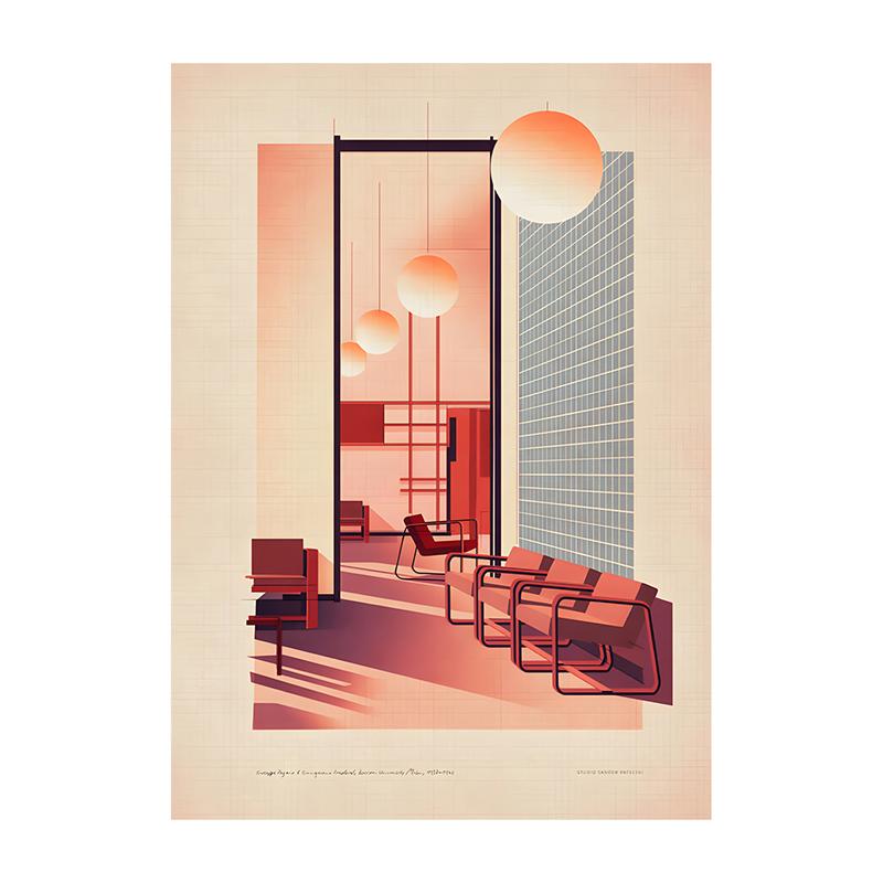 

Винтажный жилой композиционный плакат в стиле Баухаус, печать, классическая картина на холсте, абстрактная настенная art-картина для домашнего декора 20x30cm（7.8x11.8inch）