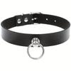 Gothic Punk Pu Leather Choker With O-Ring - Adjustable Collar Necklace For Women, Perfect For Halloween & Everyday Wear