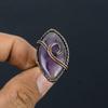 Amethyst Gemstone Copper Wire Wrapped Handmade Jewelry Ring For Gift