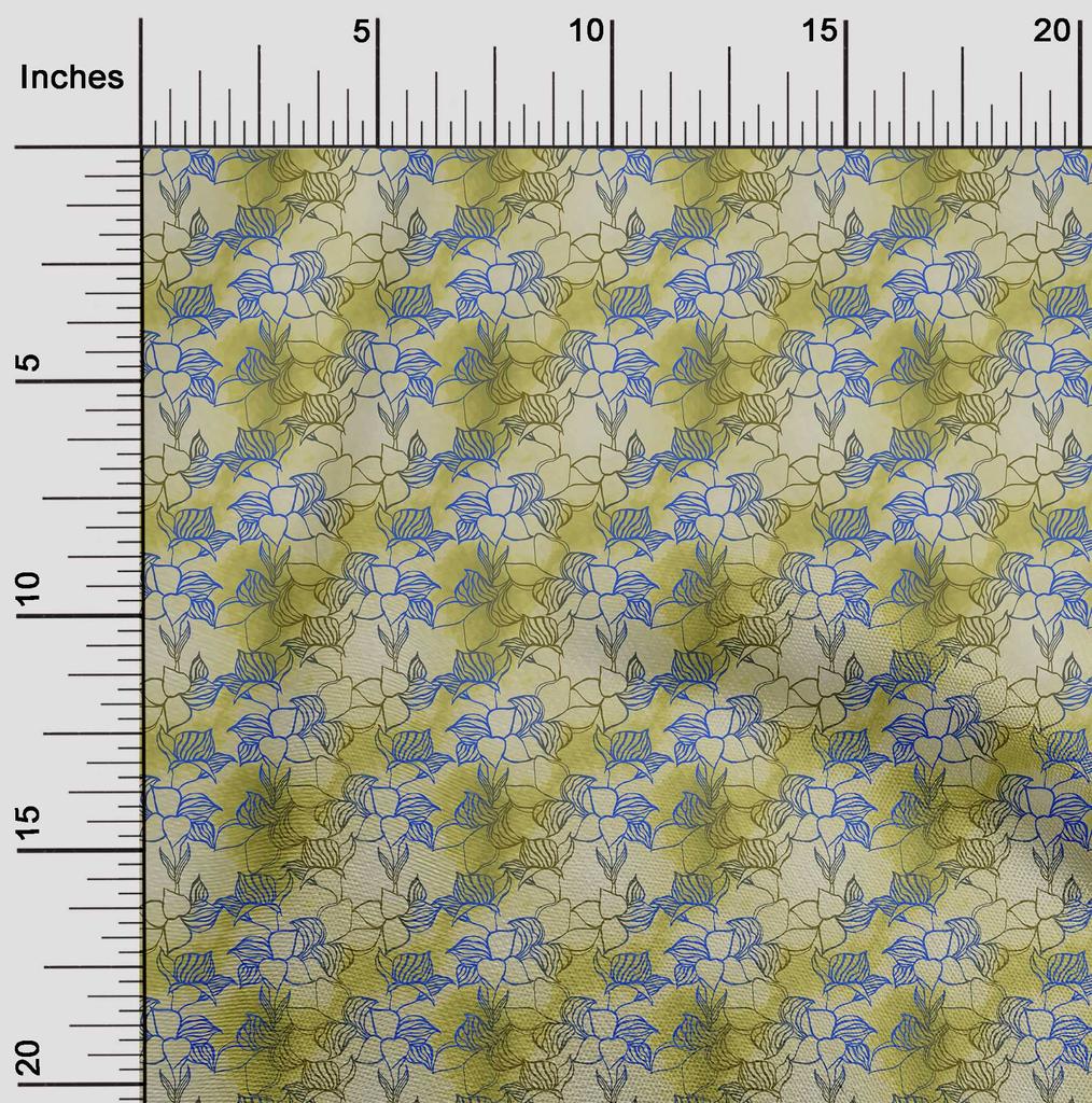 oneOone Cotton Flex Pear Green Fabric Leaves Craft Projects Decor Fabric Printed By The Yard 40 Inch