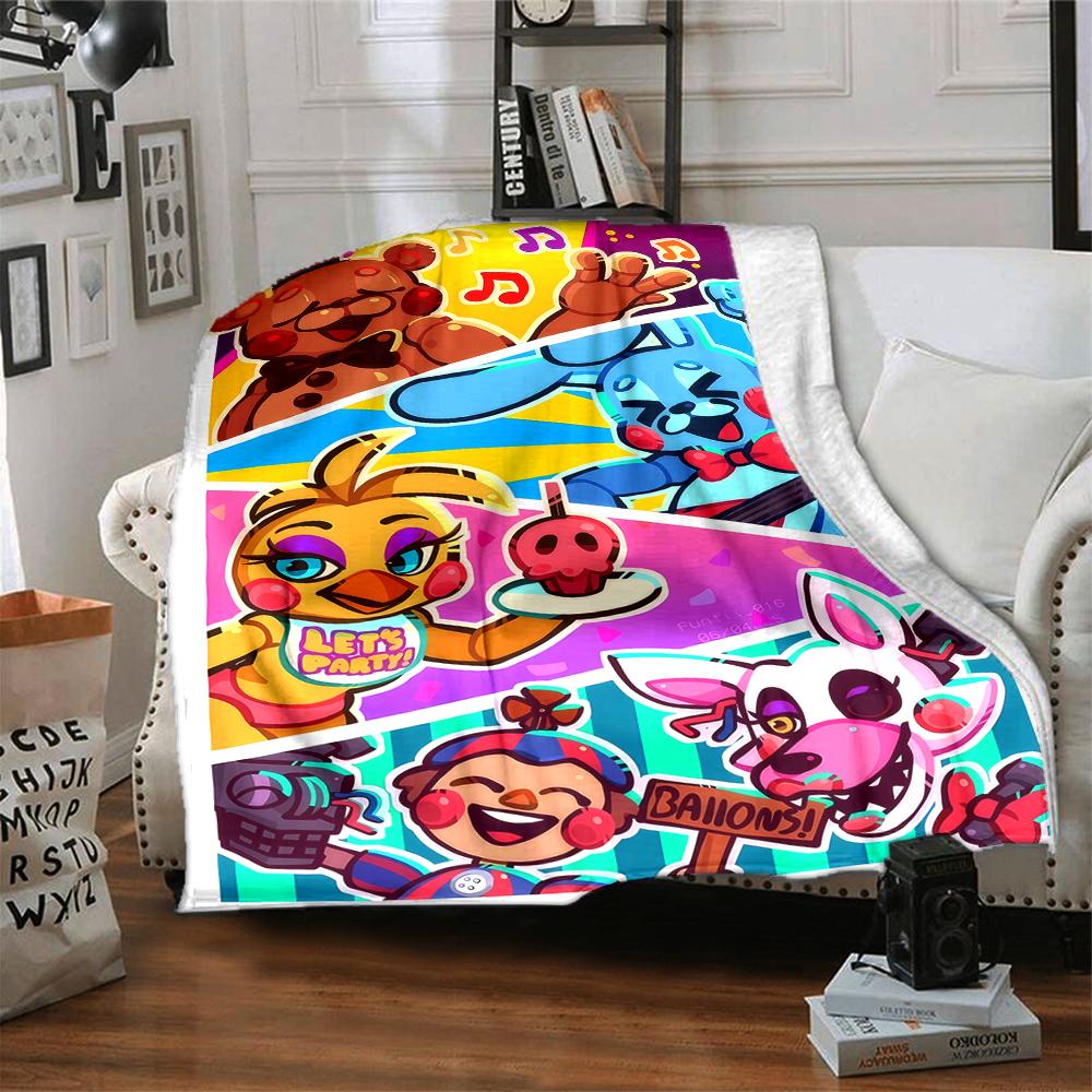 1Pc Fnaf Horror Night Poster Blanket For Couch Bed Plush Cozy Fuzzy Blanket Super Soft Warm Blankets For Fall And Winter 0918219