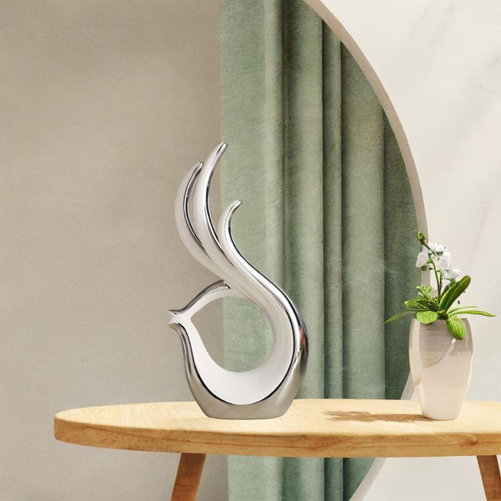 

Керамическая статуя абстрактного искусства для домашнего декора, креативная скульптура, украшение стола для вечеринки в спальне White argent