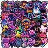 10/30/50PCS Kawaii Neon Lamp Sticky PVC Sticker Aesthetic DIY Decoration Scrapbooking Hand Accounting Supplies