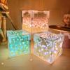 Blossom Box, Tulips Luminous Garden, Handmade DIY Magic Cube Tulips Flower Night Light Tulips Mirror Lamp Creative Gifts for Girl Women Friends