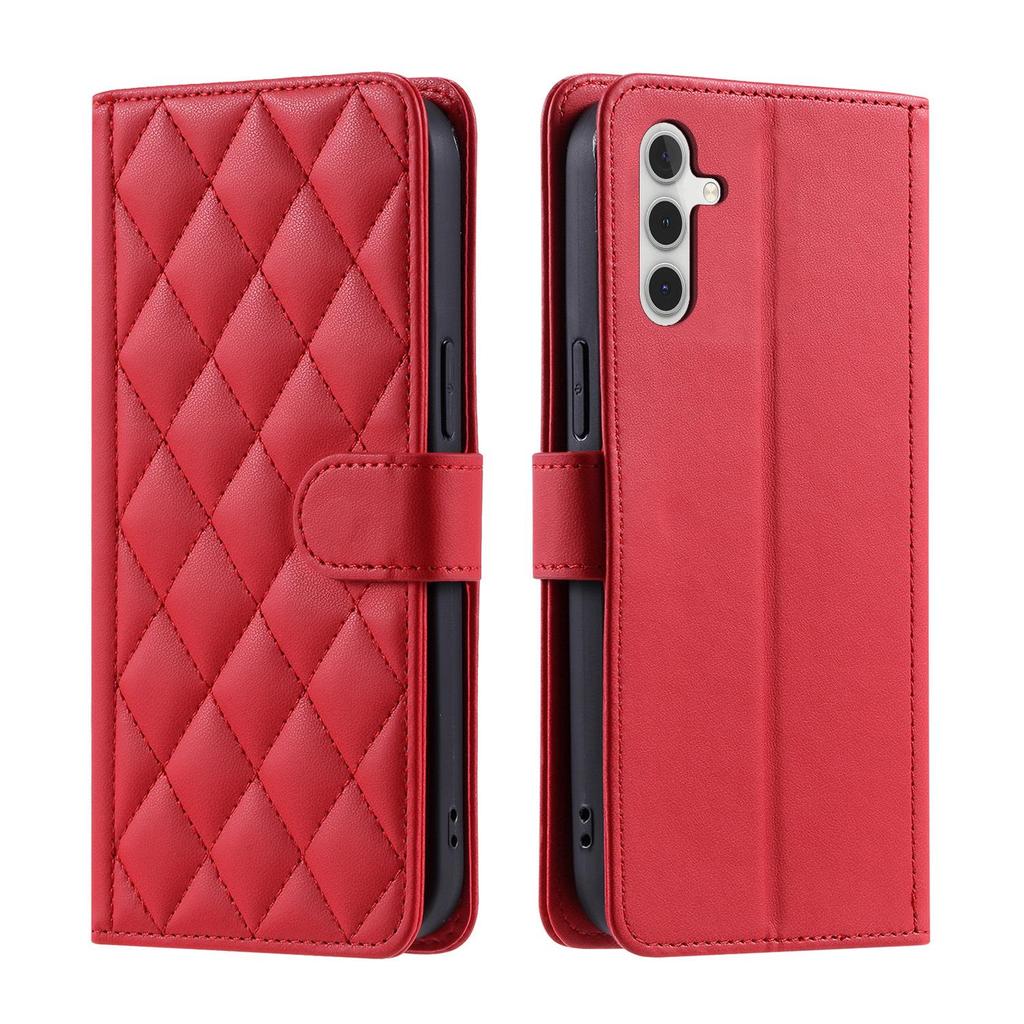 Cross-Border Compatible Houndstooth Leather Flip Card Holder Case with Lanyard for Sony 5 IV/10 V (2023)