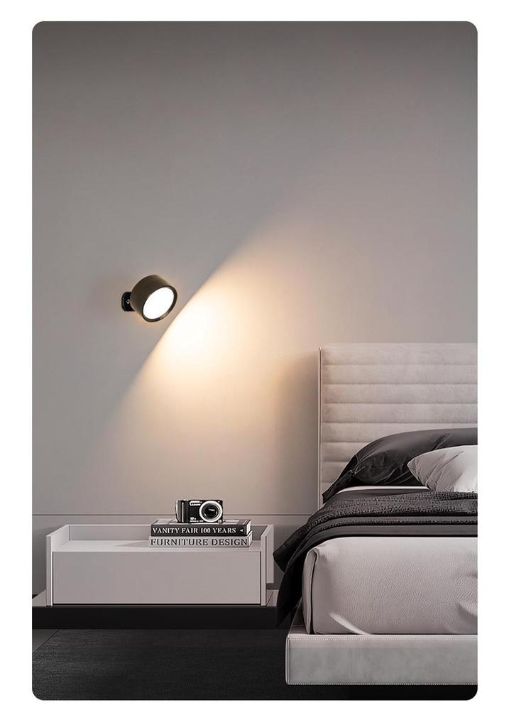 Wireless LED Magnetic Wall Lamp for Bedroom and Stairs with Night Light and Wireless Charging