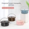 Iron Mosquito Coil Holder with Lid Fireproof and Heatproof Tray for Home Indoor Use Creative Incense Burner