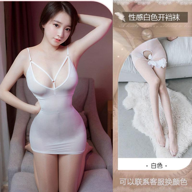 Sex one-piece clothes are convenient to take off, bed perspective clothes, sexy underwear, sex pajamas, milk leakage exposure clothes, open file.