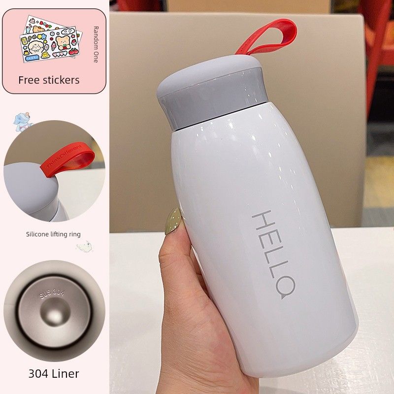 

Business Large-Capacity Thermos Cup for Men and Women, Simple Trendy Large Belly Cup, Student Sports Portable Water Bottle with High Aesthetic Value Hale Thermos Cup-White 520Ml+Sticker