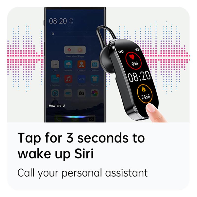 Relógio esportivo de pulso inteligente masculino e feminino com fone de ouvido bluetooth sem fio ip68 à prova d'água pulseira siri smartwatch para telefones