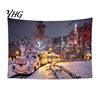 Festive Home Decor Tapestry Christmas Tapestry, Winter Snow Scene Backdrop, Xmas Tree Fireplace Decorative Fabric for Wall Hanging Bedroom Living Room