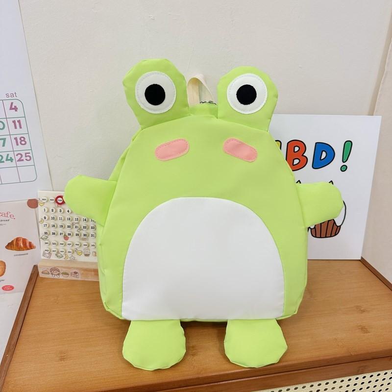 New Colorful Cartoon Frog Design Kids Backpack Cute Nylon School Bag For Boys And Girls
