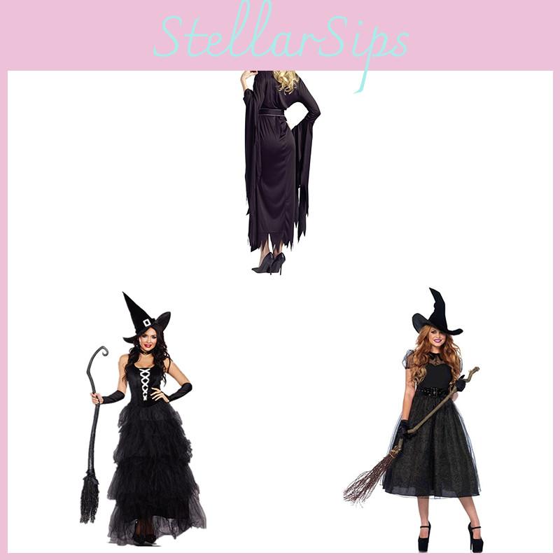 Spellbinding Sleeveless Witch Dress Featuring Elegant Accessories For Halloween Celebrations