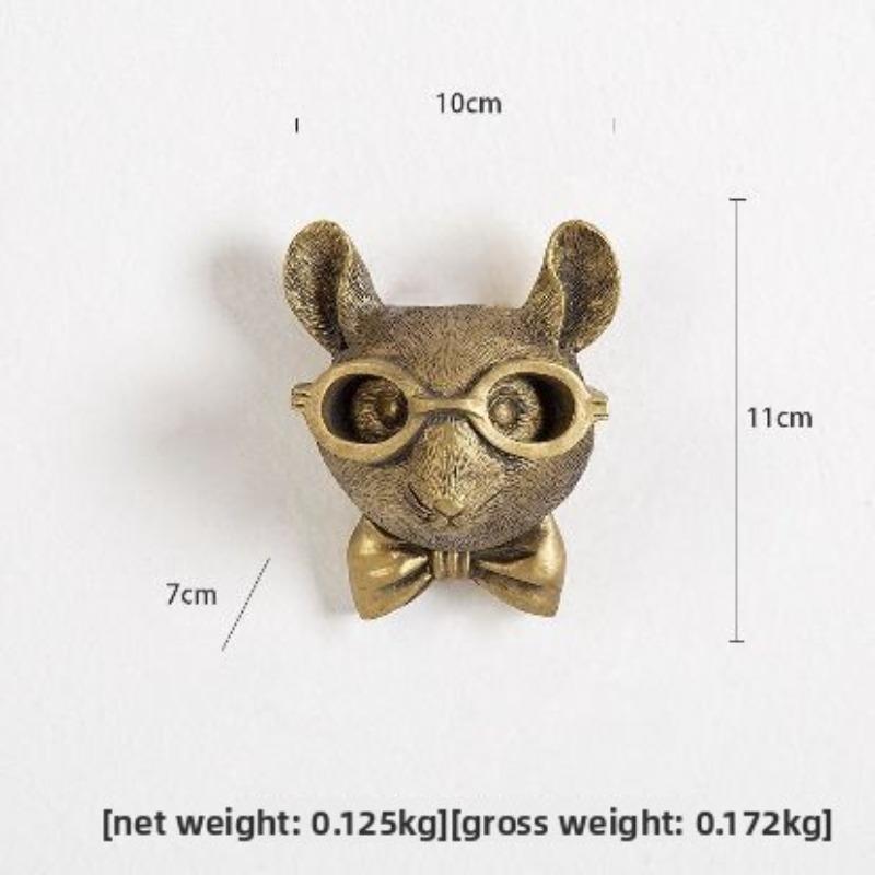 Ancient Bronze-colored Animal Pendant for Indoor Home Decoration, Bedroom, Living Room Fireplace Resin Craft Wall Hanging Stand